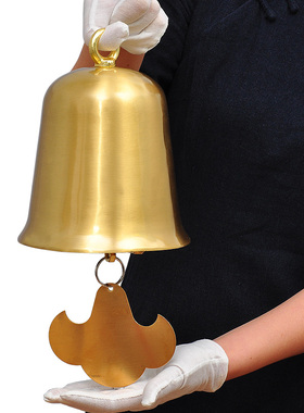 黄铜铃铛挂件纯铜l风铃屋檐佛塔挂饰大门饰家居大号铜钟摆件工艺