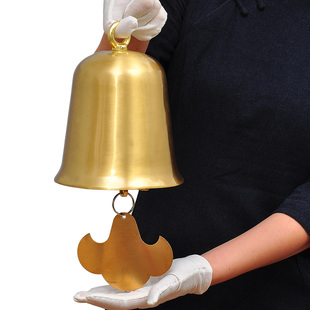 黄铜铃铛挂件纯铜l风铃屋檐佛塔挂饰大门饰家居大号铜钟摆件工艺