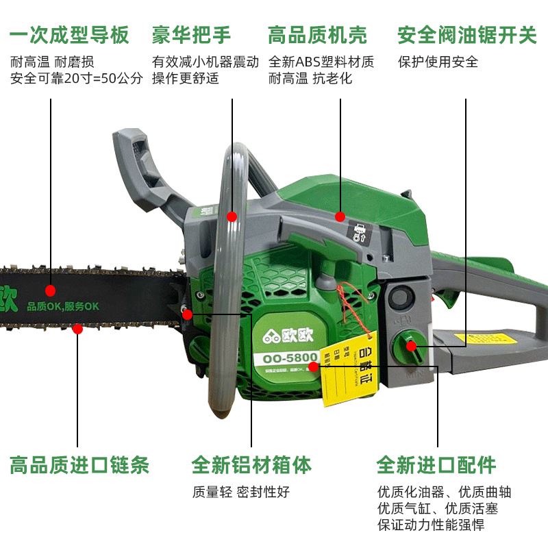 速发5800大功i率摩托锯二行程58cc汽油锯伐木锯锯机动炼锯小型油