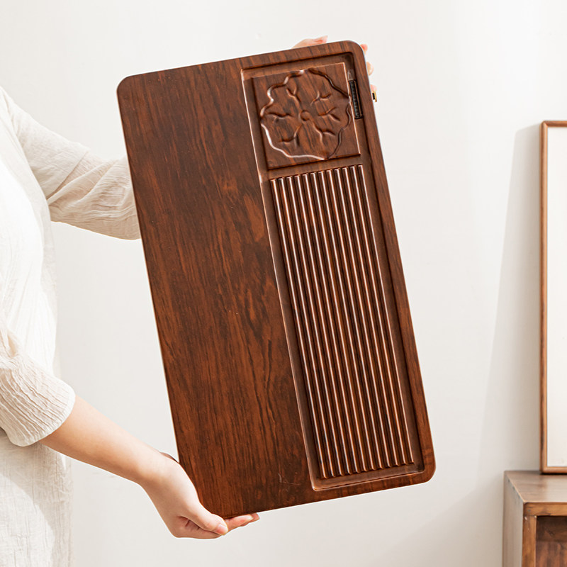 2024新款荷韵茶盘o家用实木茶台排水小型办公室茶海长方形托盘轻,餐饮具,茶盘,淘宝优惠券,粉丝福利购,淘宝优惠卷