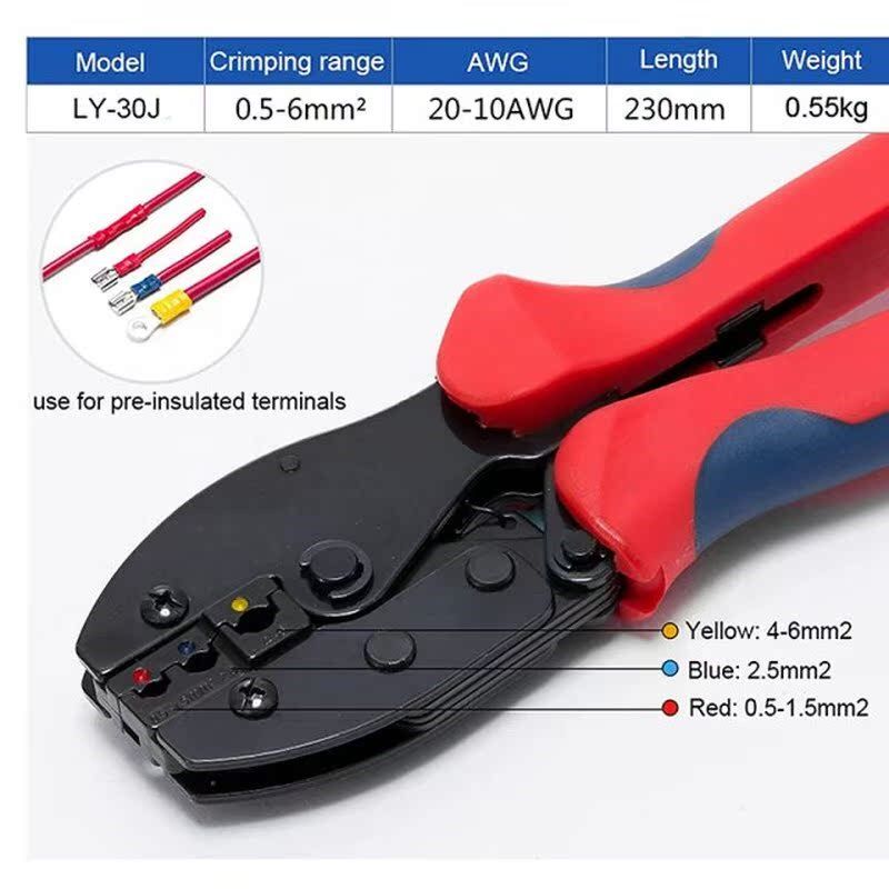 LY-3a0J Crimping Tools Pliers for 22-10 AWG 0.5-6.0mm2 of In