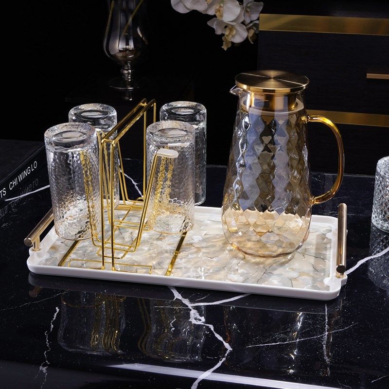 茶水托盘长方f形杯子水杯大理石玄关置物架家用客厅放茶杯轻奢收,餐饮具,盘,淘宝优惠券,粉丝福利购,淘宝优惠卷