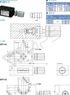 台湾KOMPASS康百世节流阀MSP-02 MSP-03 MSA-02-X/Y TMSA-03-X/Y