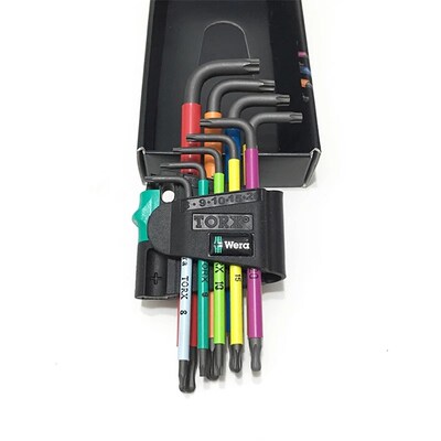 德国Wera 968 Sopkl/9 Torx Bo彩色星形六角Torx l型孔扳手