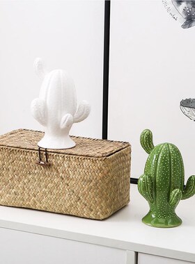 北欧约件陶瓷h仙人掌摆ZM545现代家居简装样板房软装饰工艺品