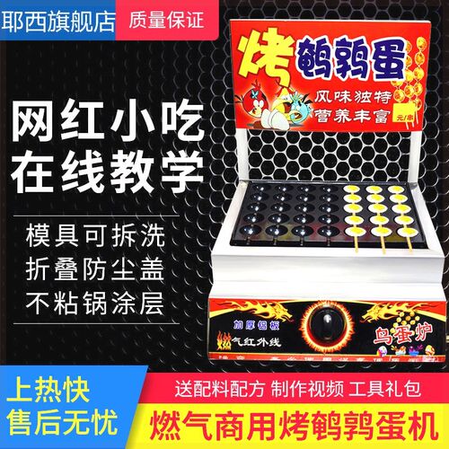 燃气电热烤鹌鹑蛋机串串机鸟蛋炉鸡蛋拆洗I35孔70孔摆摊流动小机