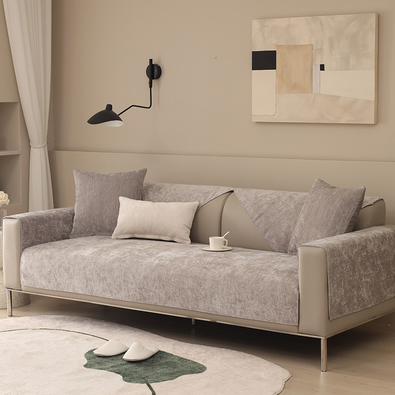 【以沫】浅灰色沙发垫轻奢风四季通用2022年新款U沙V发垫灰色系坐