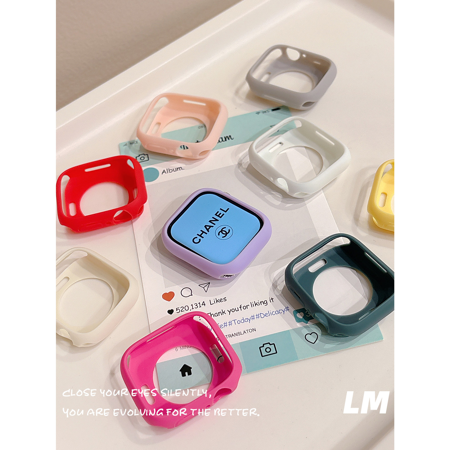 糖果色适用iWatch保护壳新款applewatch11手表苹果ultra2/3边框保护套s10/s9女S8/SE/40/41/42/44mm全包软壳