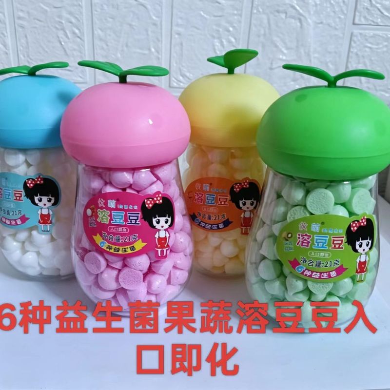 6种益生菌溶豆豆酸奶火龙果香橙猕猴桃口味入口即化儿童零食