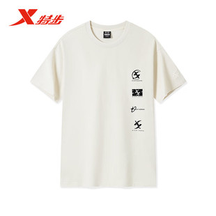 976329010482 运动上衣印花短袖 特步运动休闲T恤男24夏季 休闲男装