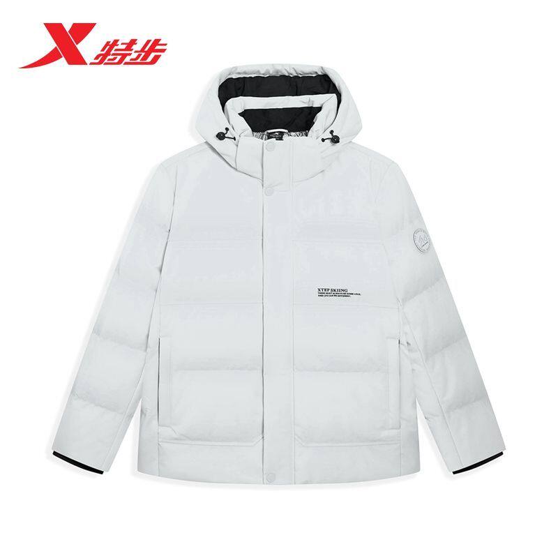 特步内里驭雪破界保温连帽羽绒服男2025冬新防风外套975429190199