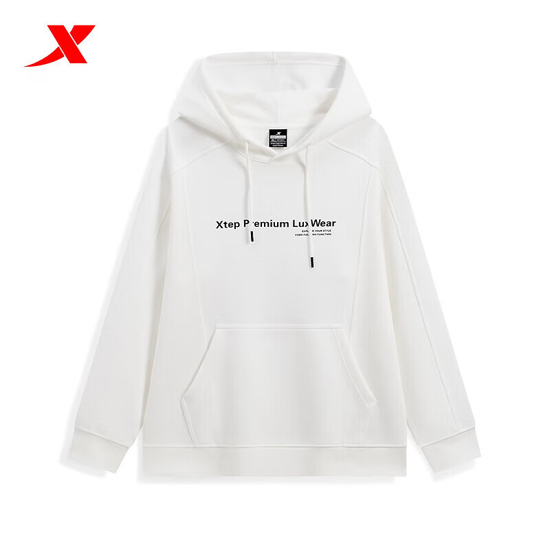 特步男连帽卫衣2024春季新款休闲百搭宽松印花上衣976129930321