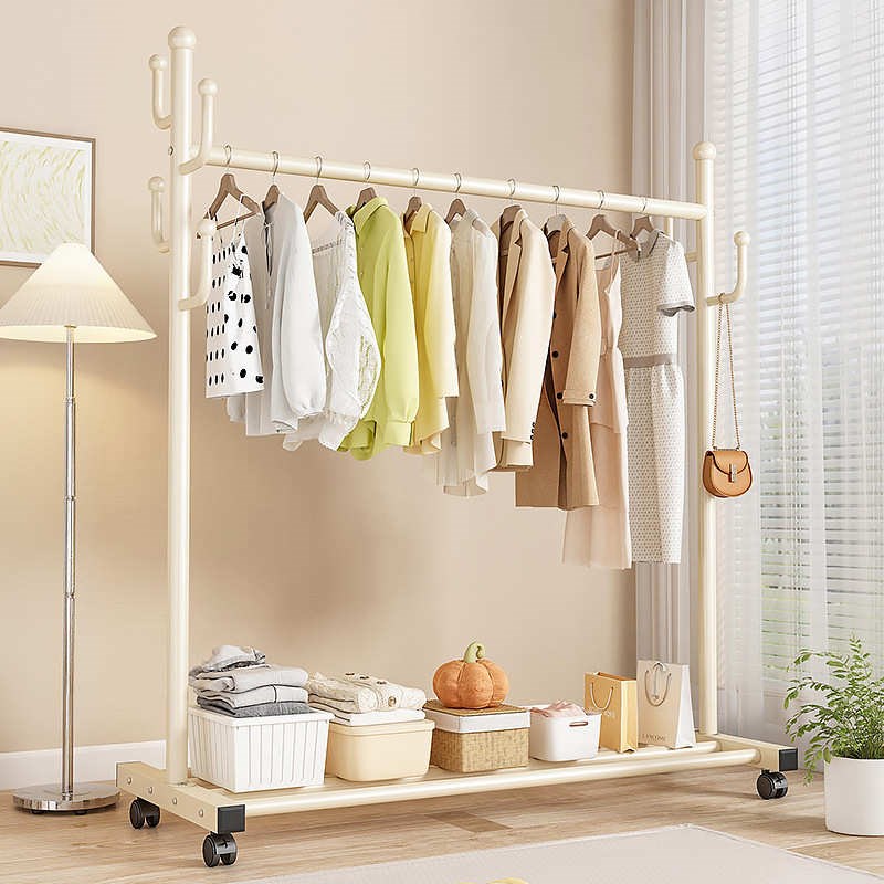 阳台凉内家宿舍i用晾衣架单挂衣卧室可晒杆落地式架移动物衣帽架