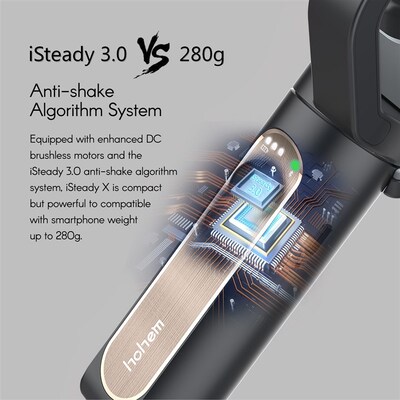Hohem iSteady X Gimbal Smartphone Ultralight R3 Axis Palm Gi