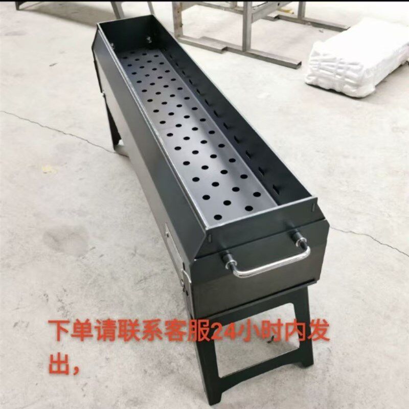 加厚烧烤炉钢板铸铁家用商用户外双层包钢无边Q炉体碳烤炉烧烤炉