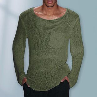 Solid color round neck pullover sweater 纯色圆领套头休闲毛衫