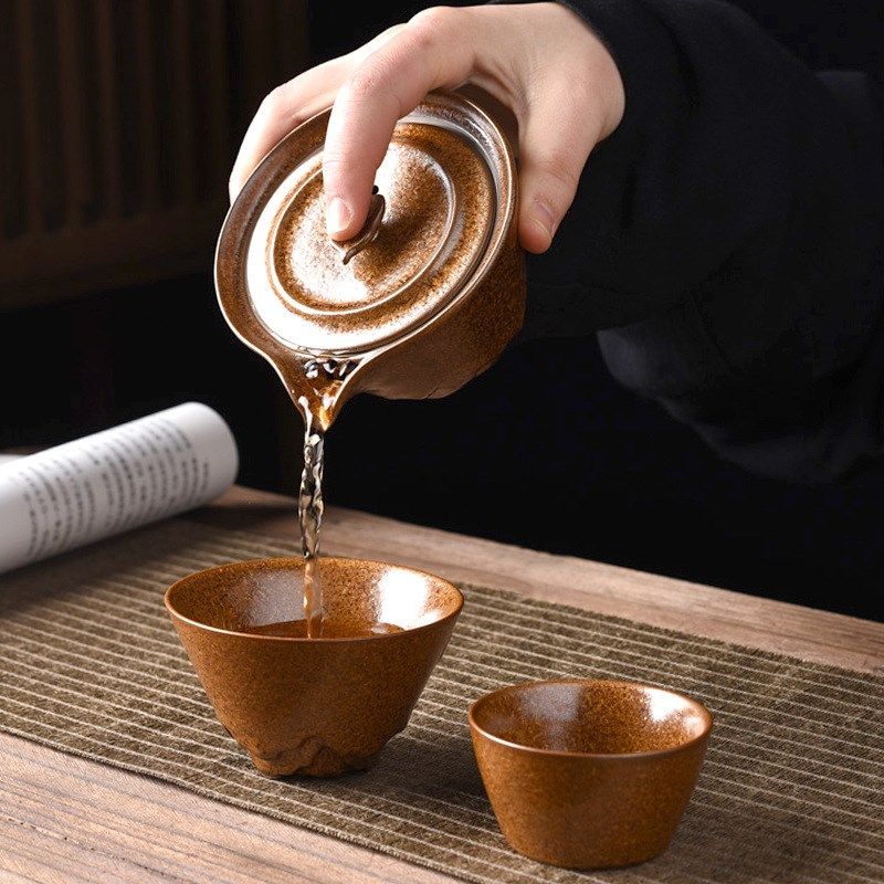 复古天目建盏釉窑l变旅行茶具户外式快客杯套装中式简约泡茶壶,餐饮具,旅行茶具,淘宝优惠券,粉丝福利购,淘宝优惠卷