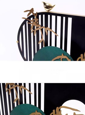 新中式合金摆件竹报平安客厅书房办公室酒M柜装饰品轻奢中国风摆