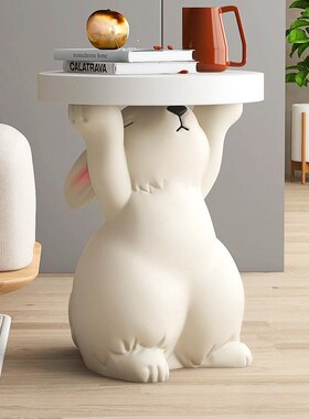 111V轻奢兔子托盘落地摆件大型E客厅家居装饰品电视柜沙发旁茶