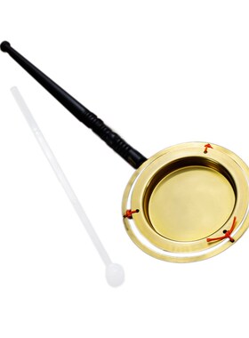 台湾纯铜铛子直柄铛子引磬y铜磬助念用品档子当子送布袋包邮