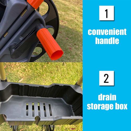 Hand push Garden Hose Reel Czart 60M Garden Water Pipe Hose