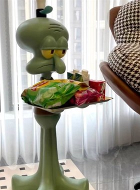 现货一米网红章鱼l哥托盘落地超大摆件手办打工人沙发旁客厅