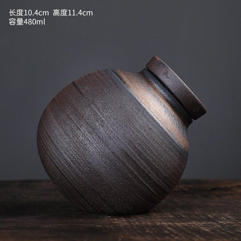 德化陶瓷粗陶鎏金k复古小号存茶罐便携式茶叶密封罐子茶叶罐储物,厨房/烹饪用具,密封罐,淘宝优惠券,粉丝福利购,淘宝优惠卷