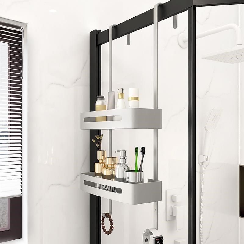 浴室置物架淋浴房m洗手间不锈钢冲凉房挂篮免打孔卫生间收纳架