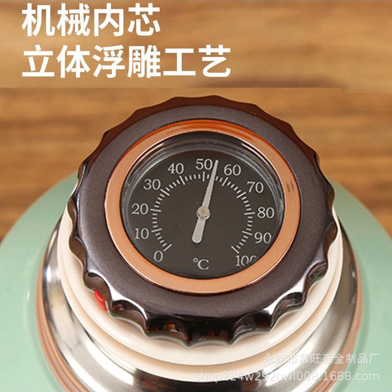 新款316不锈钢保m温杯经典机械温显焖茶壶户外车载提手焖烧杯