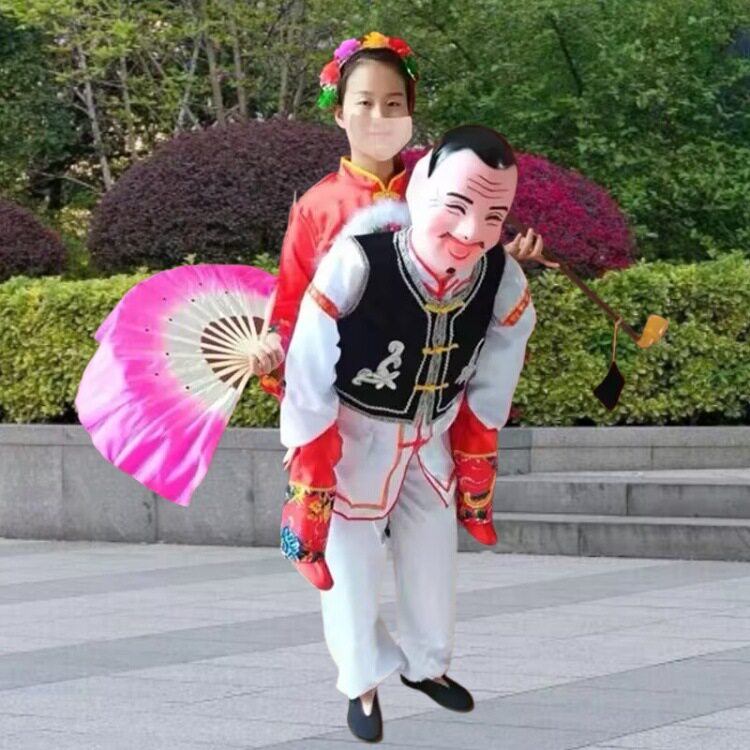 社火道具老汉背妻全套秧歌二人转小品搞笑演出非遗非遗传承