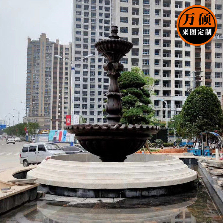 地产小区景区流水雕塑摆件铸铜喷泉景观喷泉制作厂家园林雕塑