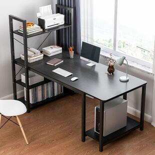 电脑桌书架组合一体台式桌简约租房家用学生办公桌卧室简易桌子