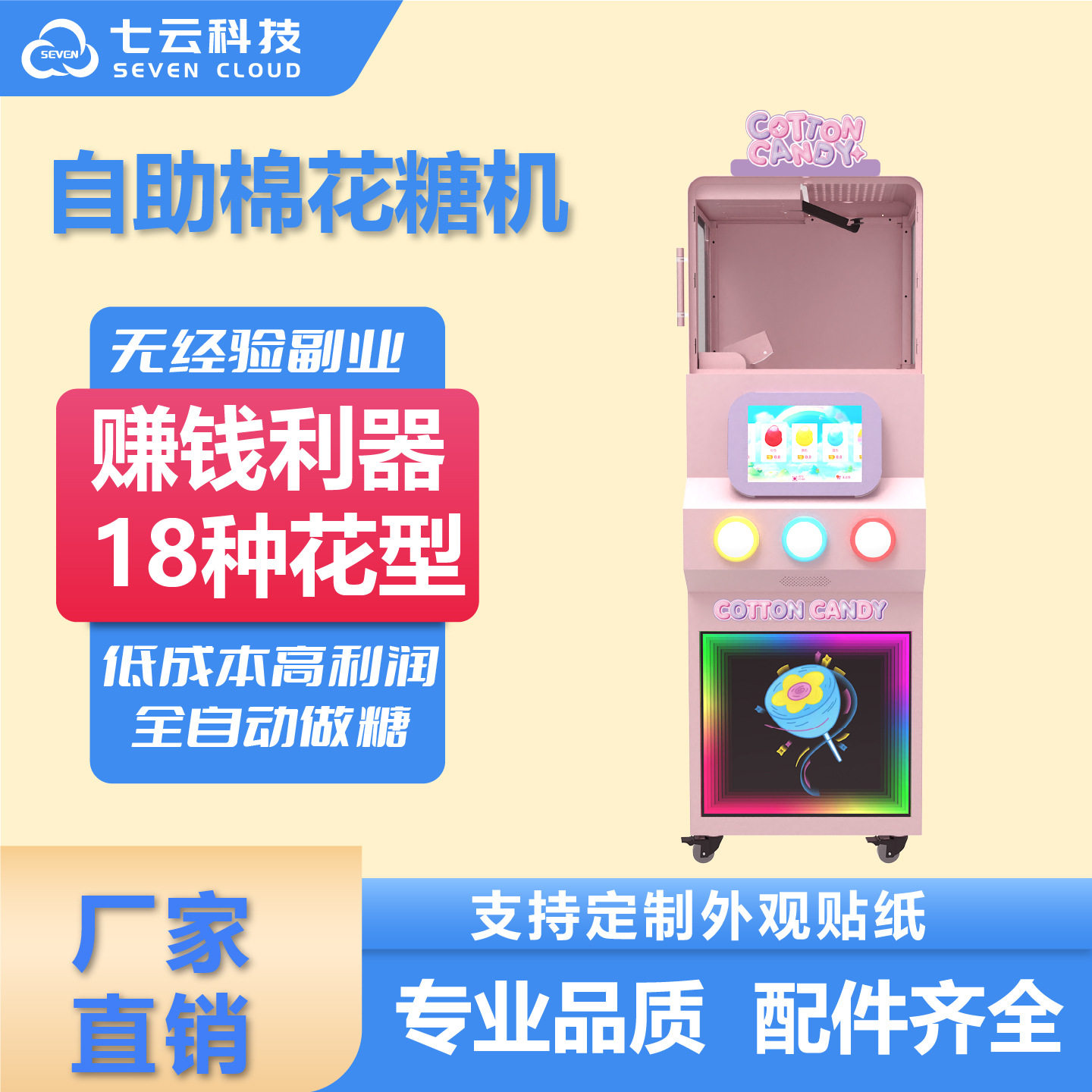 商用摆摊低成本高利润自动棉花糖