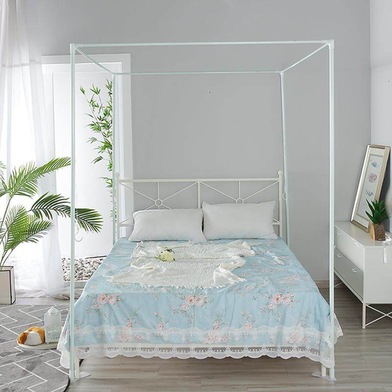 蚊帐支架杆子配件加粗加厚落地式铁艺烤漆1.8m1.5床直销