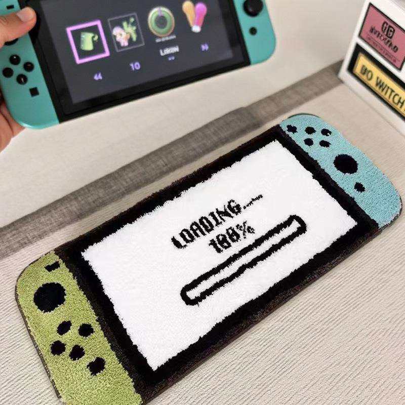 游戏机植绒地毯客厅沙发飘窗毯红蓝掌机手柄创意电竞房床边卧室毯