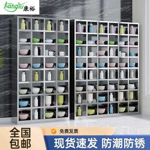不锈钢无门碗柜员工多格饭盒柜学校食堂公司餐厅餐具餐盘柜存放柜