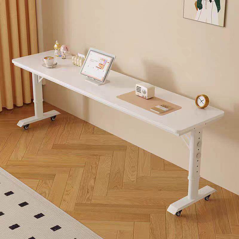 纯实木跨床桌可移动可升降桌跨床电脑桌懒人学习办公桌靠墙长书桌