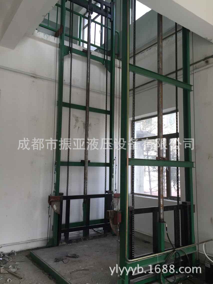 液压导轨式升降平台/家用固定剪叉式升降货梯/小区公寓电动升降机图片