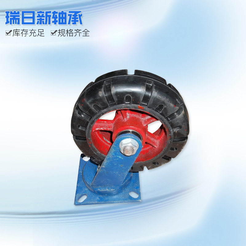 重型脚轮万向轮刹车轮工业设备耐磨尼龙万向轮橡胶轮设备配套用
