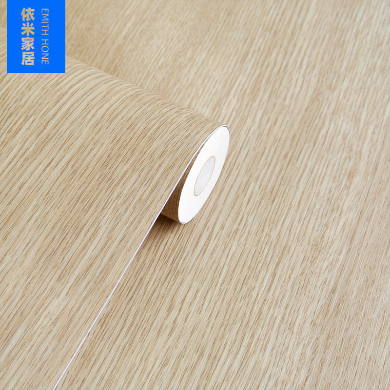 韩版PVC木纹贴纸自粘墙纸壁纸展柜家具翻新加厚带导气槽贴膜30米