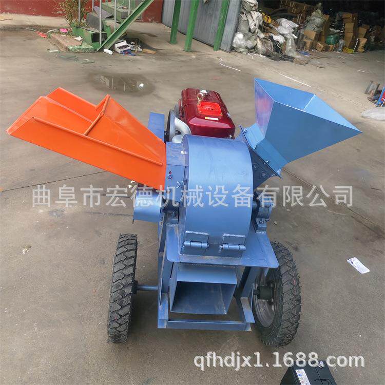 柴油电启动木材粉碎机多功能移动式木屑机原木竹木破碎机