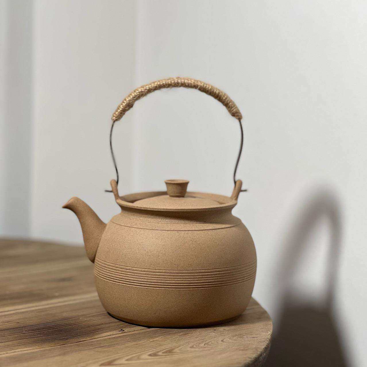 粗陶烧水壶电陶炉提梁壶炭炉明火煮水泡茶壶煮茶器陶瓷耐高温茶壶
