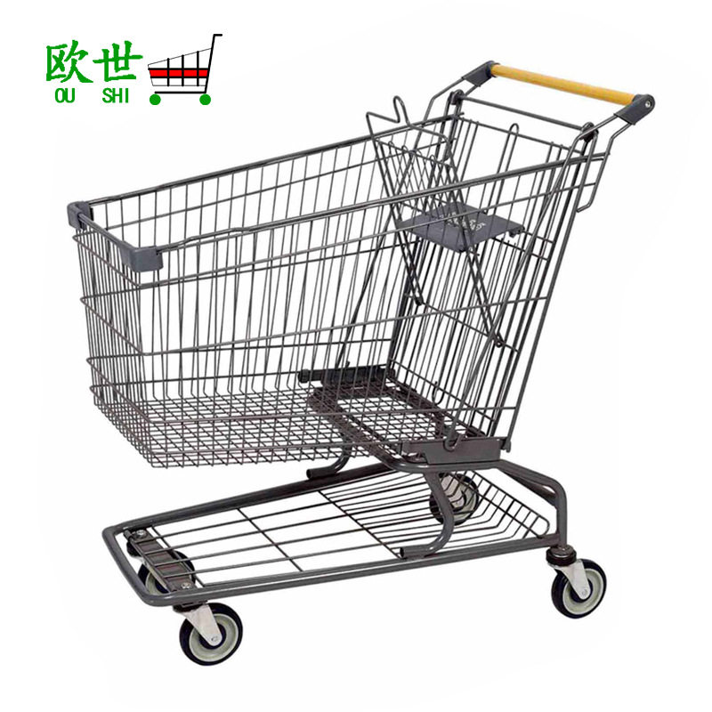 供应60L美式轻型超市专用购物车 常规款美式购物手推车 厂家直销