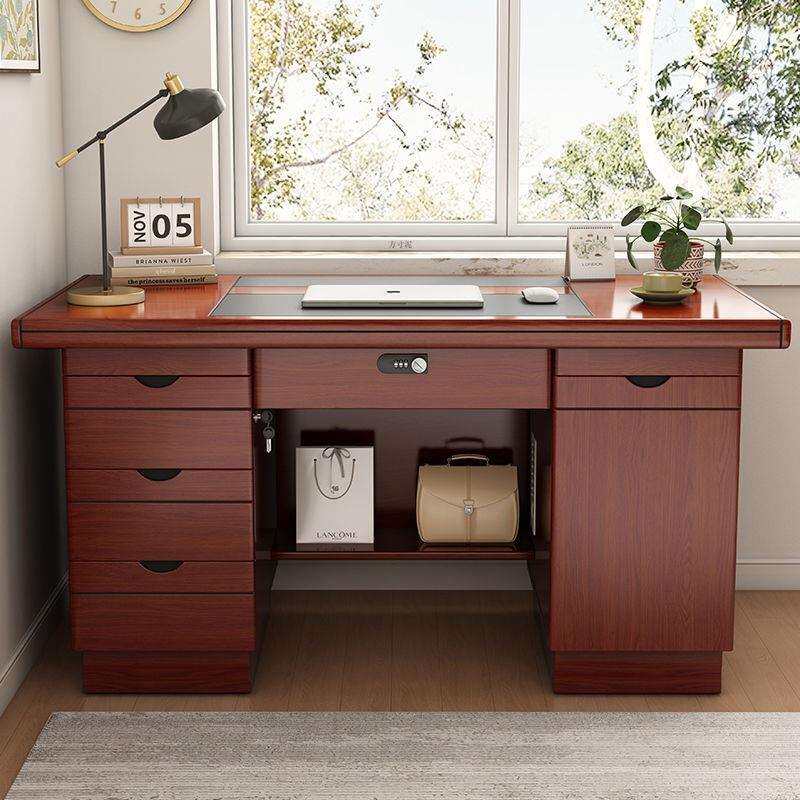 办公桌椅组合家用写字台书桌台式电脑桌单人带抽屉锁家用写字桌厂