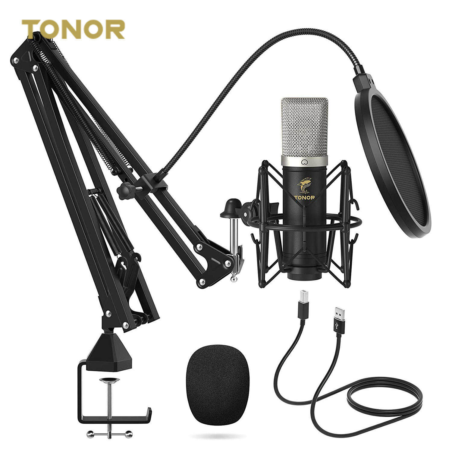 Tonor麦克风TC-2030USB电容式套件带吊杆支架话筒游戏直播专用