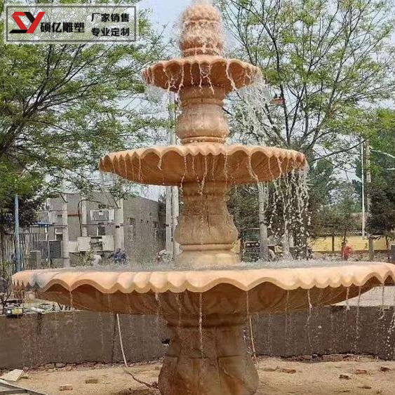 大理石石雕风水球喷水盆户外庭院鱼池喷泉景观流水摆件石水钵雕塑