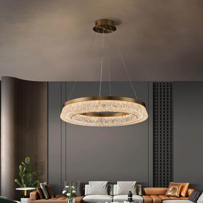 不锈钢全光谱客厅树脂吊灯现代简约卧室餐厅圆形大气LED创意吊灯