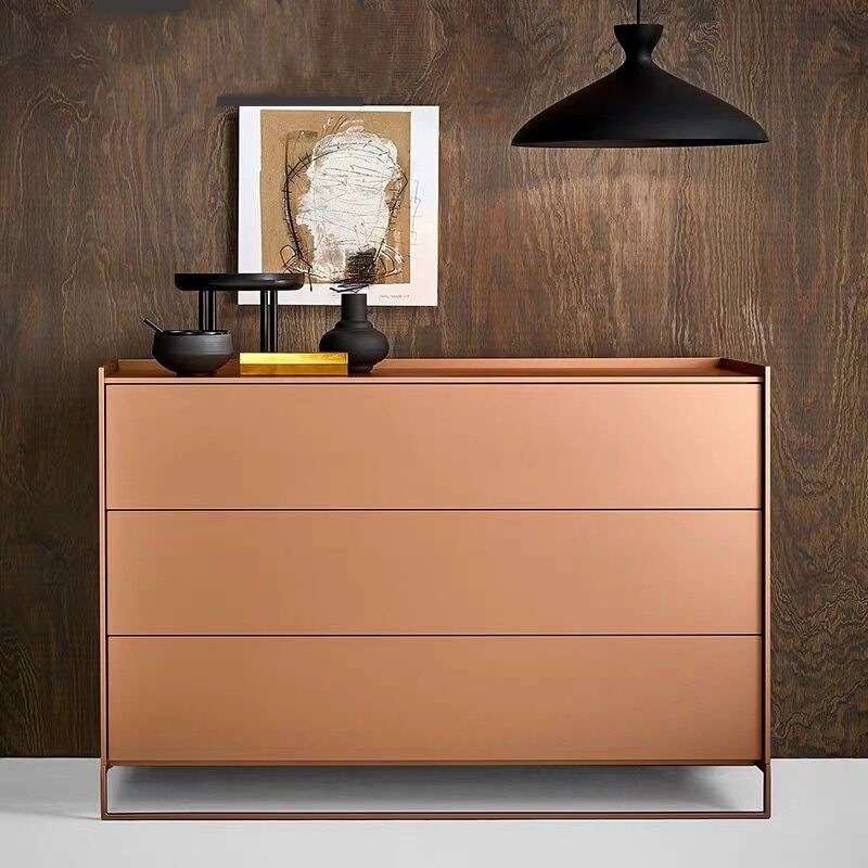 北欧钢琴烤漆三斗柜个性玄关柜现代简约卧室储物柜收纳柜整装抽屉