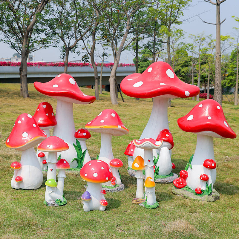 仿真蘑菇雕塑室外装饰婚庆道具卡通园林景观别墅庭院花园草坪摆件