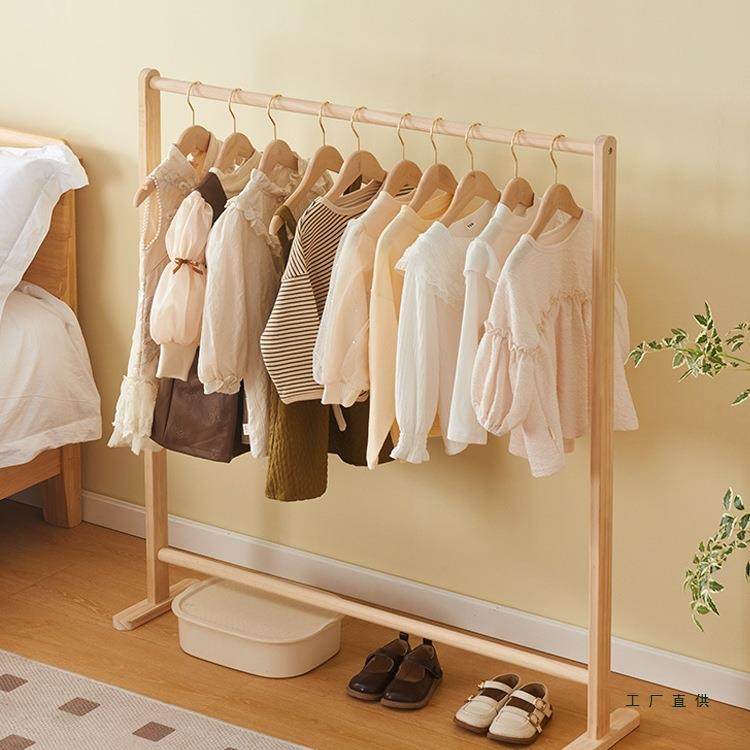幼儿园简易儿童落地挂衣架宝宝矮款衣帽架卧室飘窗迷你小型晾衣架